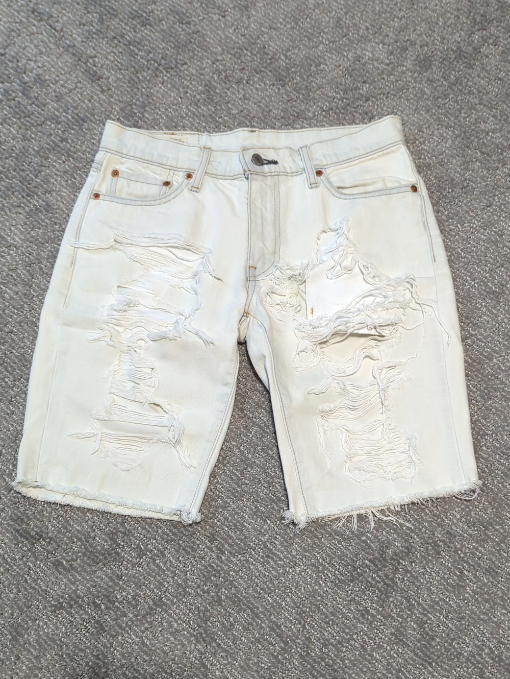 Levi's 511 Distressed Light Wash Blue Jean Shorts- Mens 30